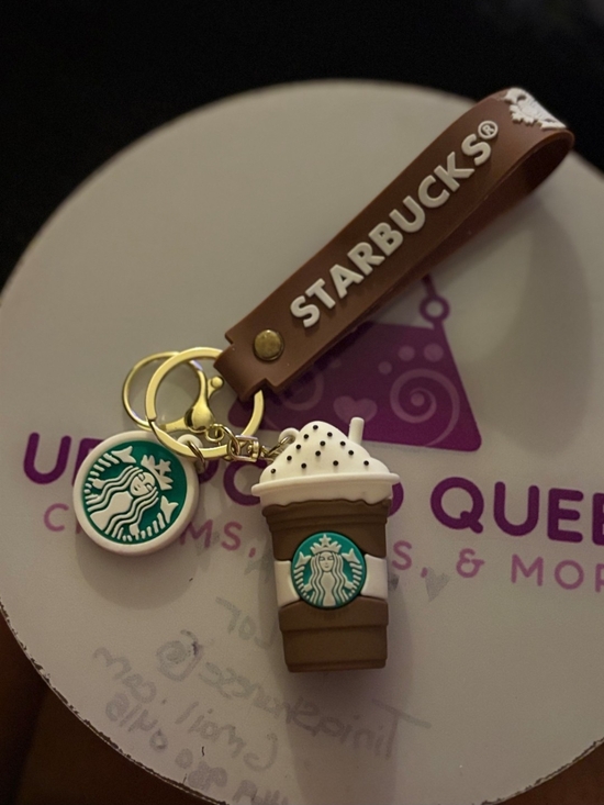 Starbucks Accessories - Starbucks Brown Wristlet Keychain with Green Logo Cup Charm